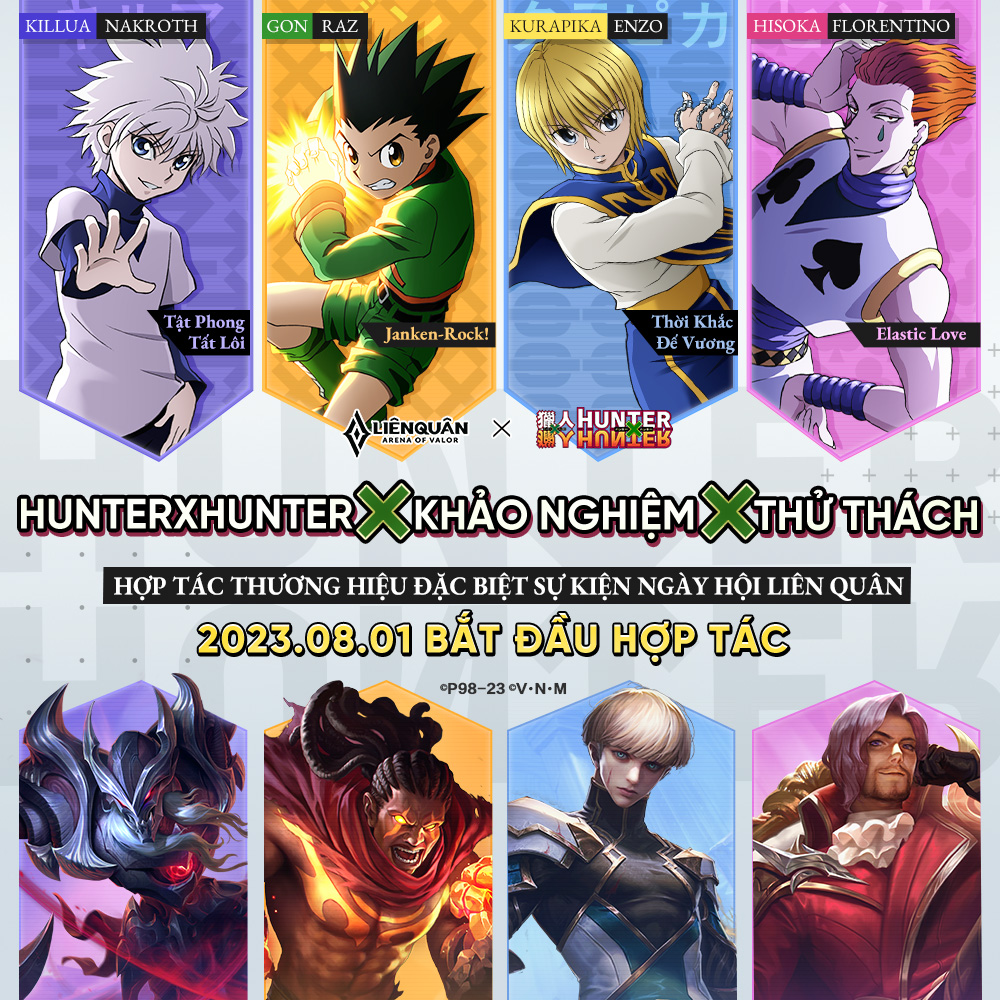 Bộ skin hợp tác giữa Liên Quân Mobile và anime đình đám HunterxHunter