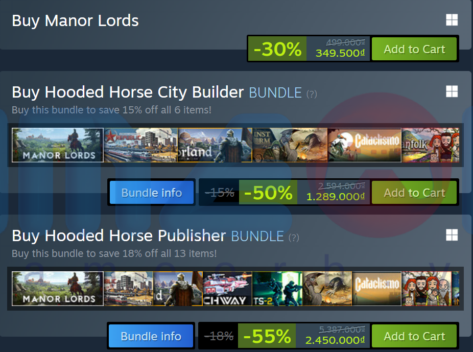 Manor Lords – giảm giá 30%, còn 349.500 VNĐ