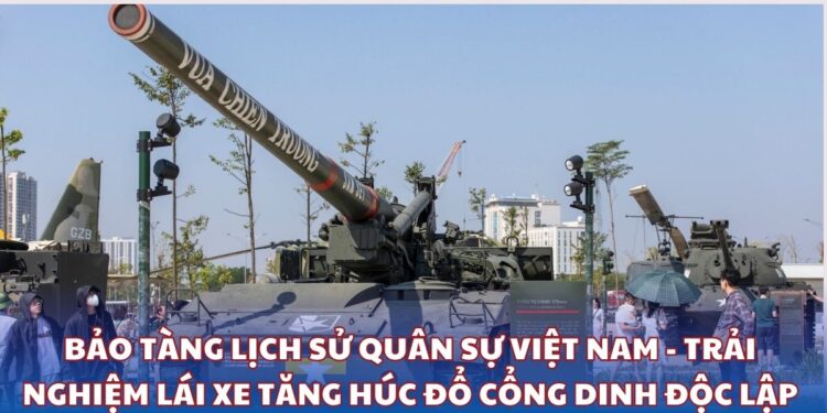 Bảo tàng Lịch sử Quân Sự Việt Nam - Trải nghiệm lái xe tăng húc đổ cổng Dinh Độc Lập