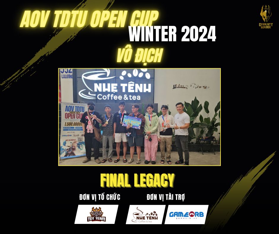 Nhà vô địch của giải đấu AOV TDTU Open Cup Winter 2024 gọi tên các đại diện đến từ RMIT - Final Legacy