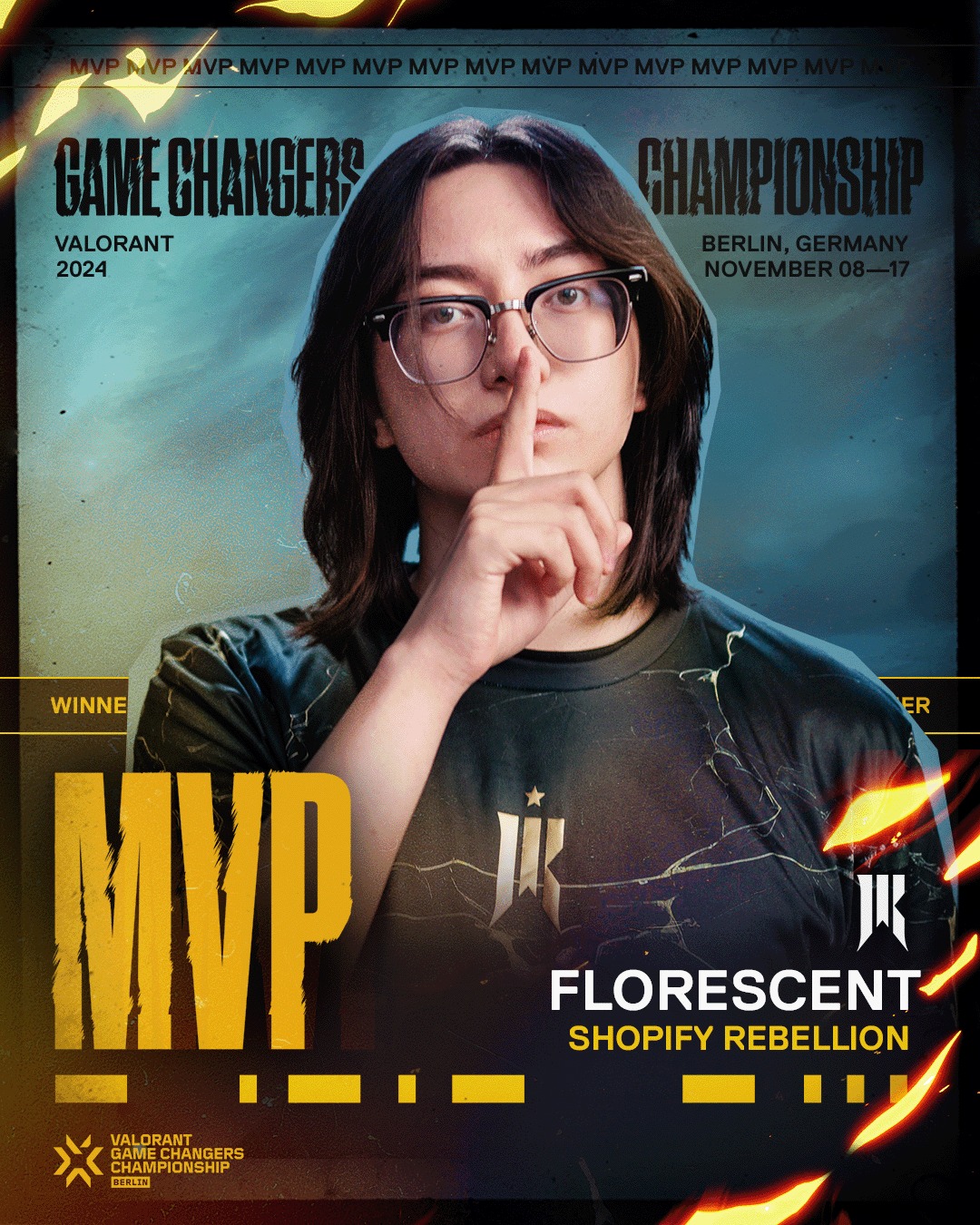 Ava "florescent" Eugene, người đã được vinh danh là MVP không chỉ của trận chung kết mà còn của toàn bộ giải đấu