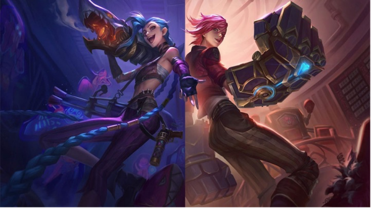 Thông báo về phần thưởng Drop Arcane thẻ người chơi Vi và Jinx