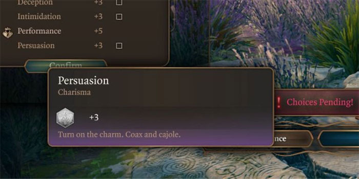 Persuasion (Thuyết phục): cũng quan trọng không kém khả năng chiến đấu trong Baldur’s Gate 3