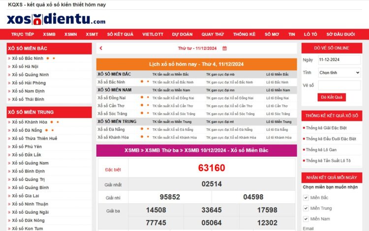 Truy cập website xosodientu.com để quay thử xổ số 3 miền