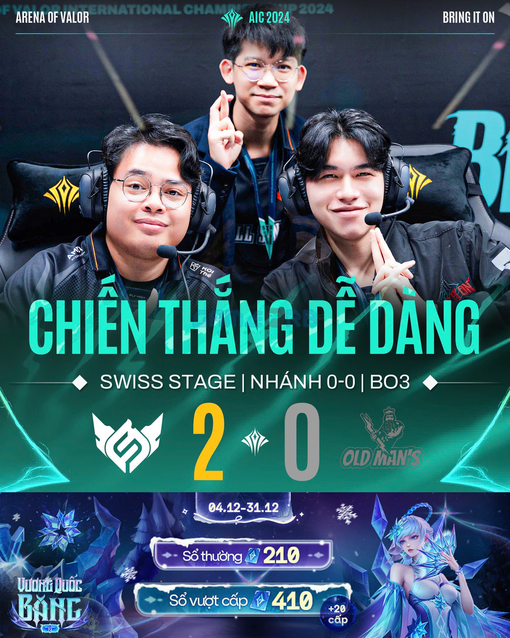 Chiến thắng chung cuộc 2-0 dành cho FS