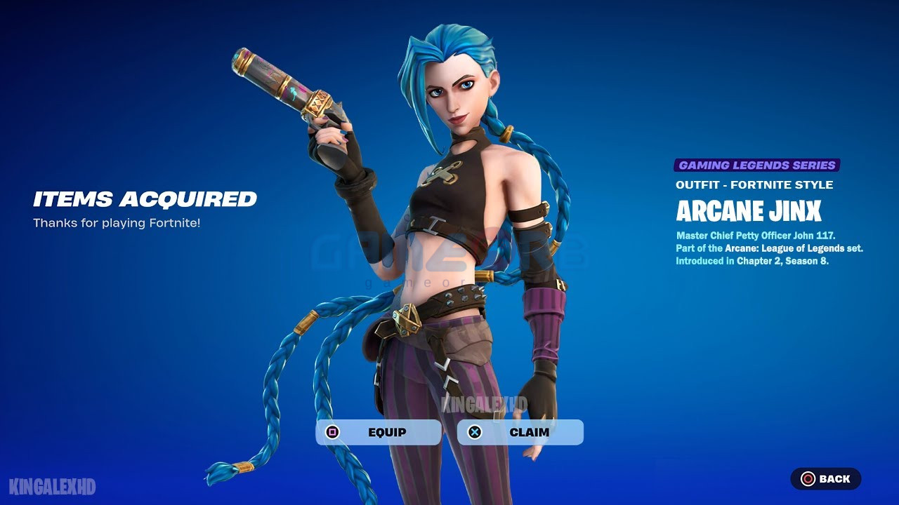 Skin Arcane Jinx trong Fortnite