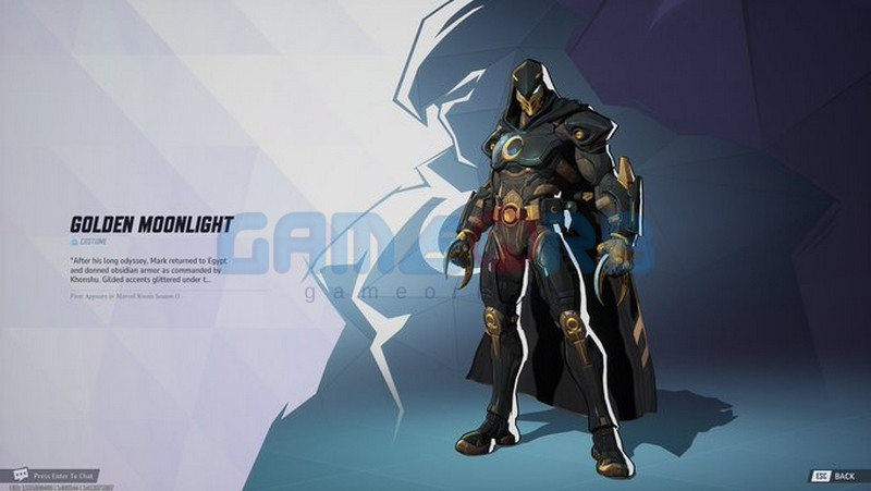 Đạt hạng Gol tier để nhận Golden Moon Knight Skin