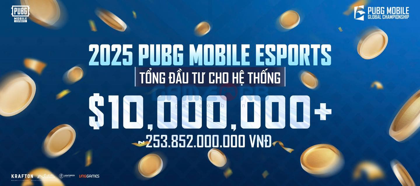 Năm 2025, hệ thống PUBG Mobile Esports sẽ nhận khoản đầu tư kỷ lục lên đến 10 triệu USD