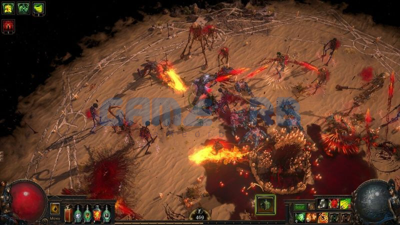 Nhiệm vụ của người chơi trong Path of Exile là sống sót và tiêu diệt càng nhiều kẻ thù càng tốt trong mỗi màn chơi