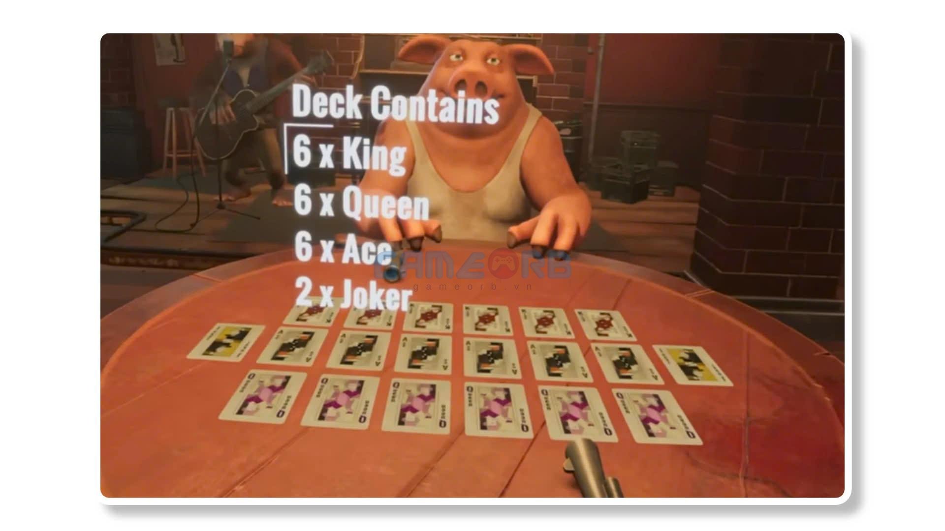 Những lá bài chính thức trong Liar's Deck mà người chơi có thể sử dụng gồm tất cả 20 lá gồm 4 loại: King, Ace, Queen và Joker