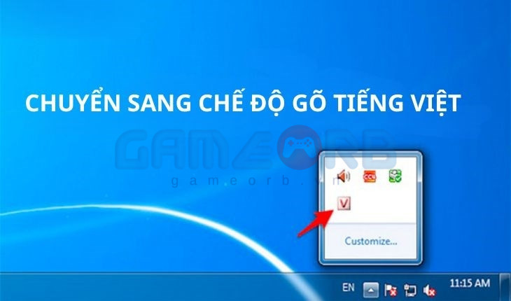 Chưa bật chế độ gõ tiếng Việt