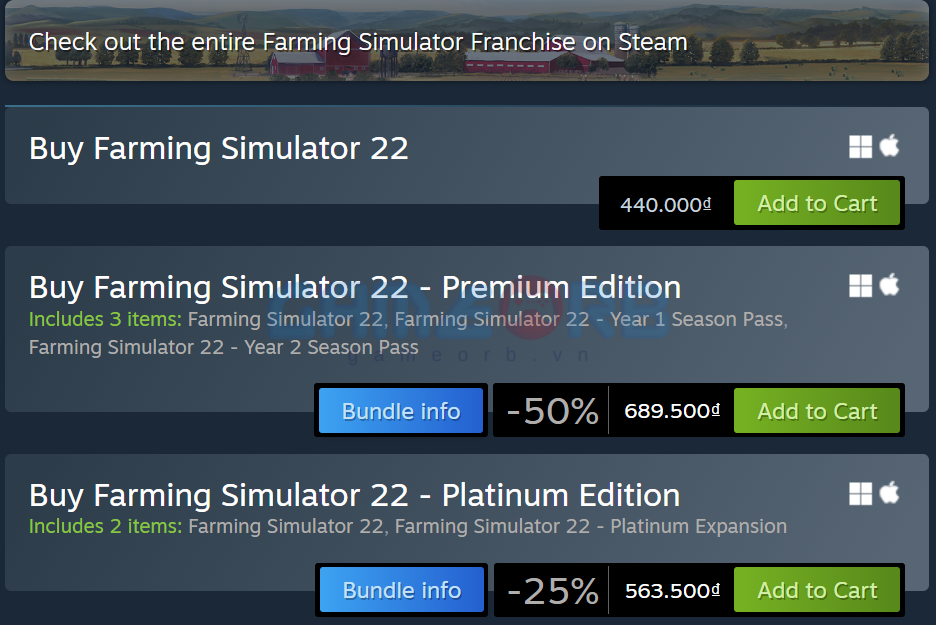 Hướng dẫn tải Farming Simulator 22 trên Steam