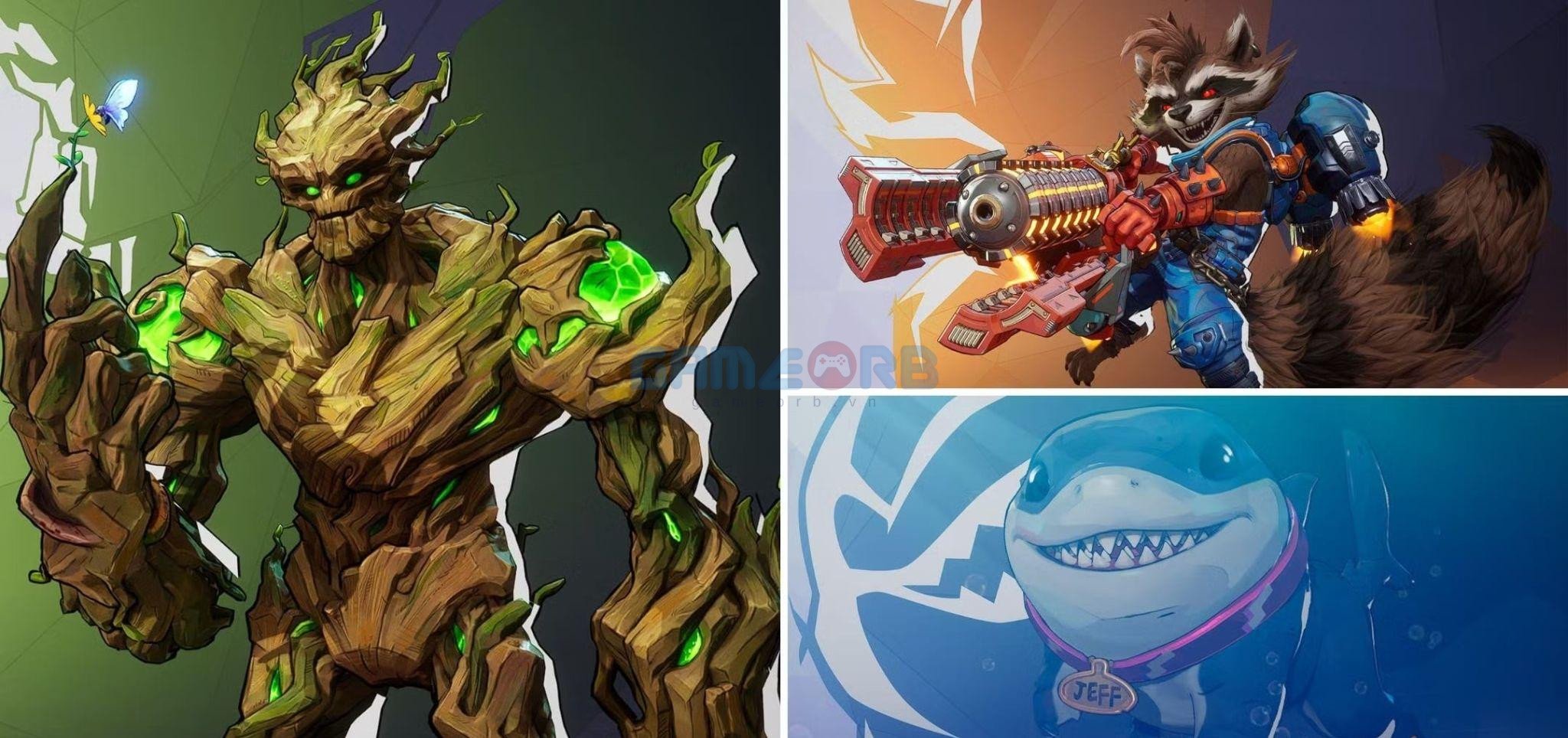 Bộ 3 lý tưởng: Groot, Rocket Racoon và Jeff the Land Shark