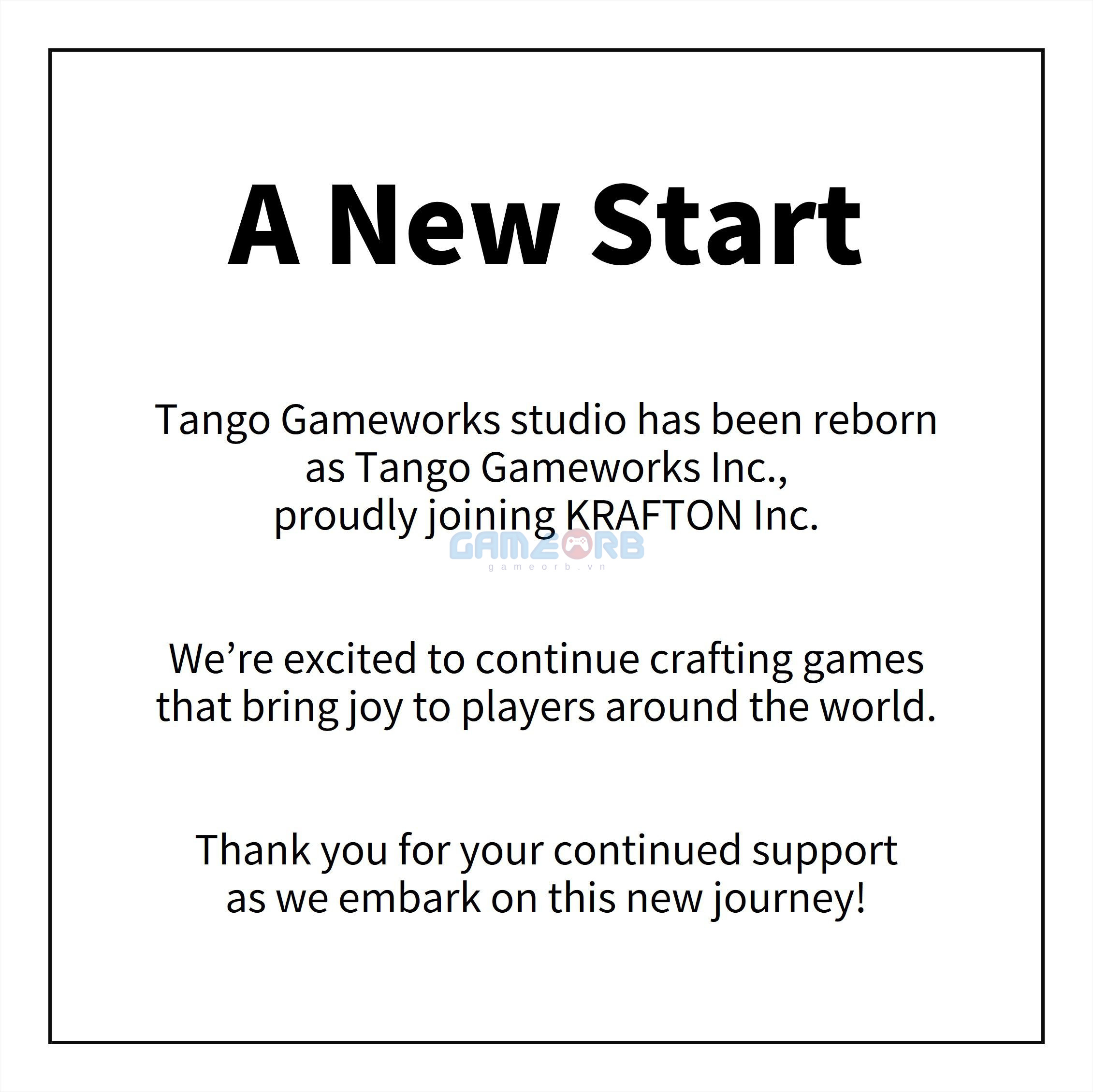 Tango Gameworks công bố tên gọi mới: Tango Gameworks Inc., đánh dấu sự "hồi sinh" dưới sự quản lý của Krafton