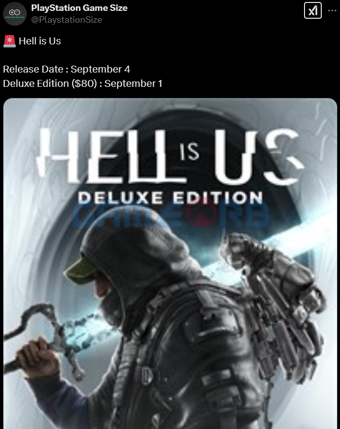 Theo PlayStation Game Size, Hell is Us sẽ ra mắt vào ngày 4/9/2025