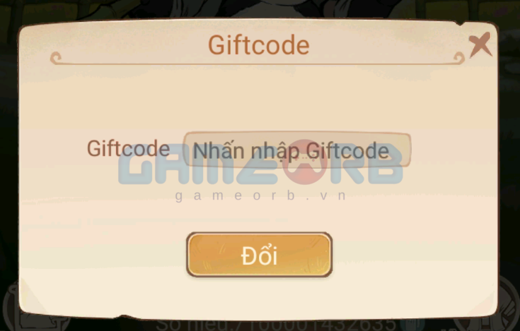 Bước 3: Nhập giftcode