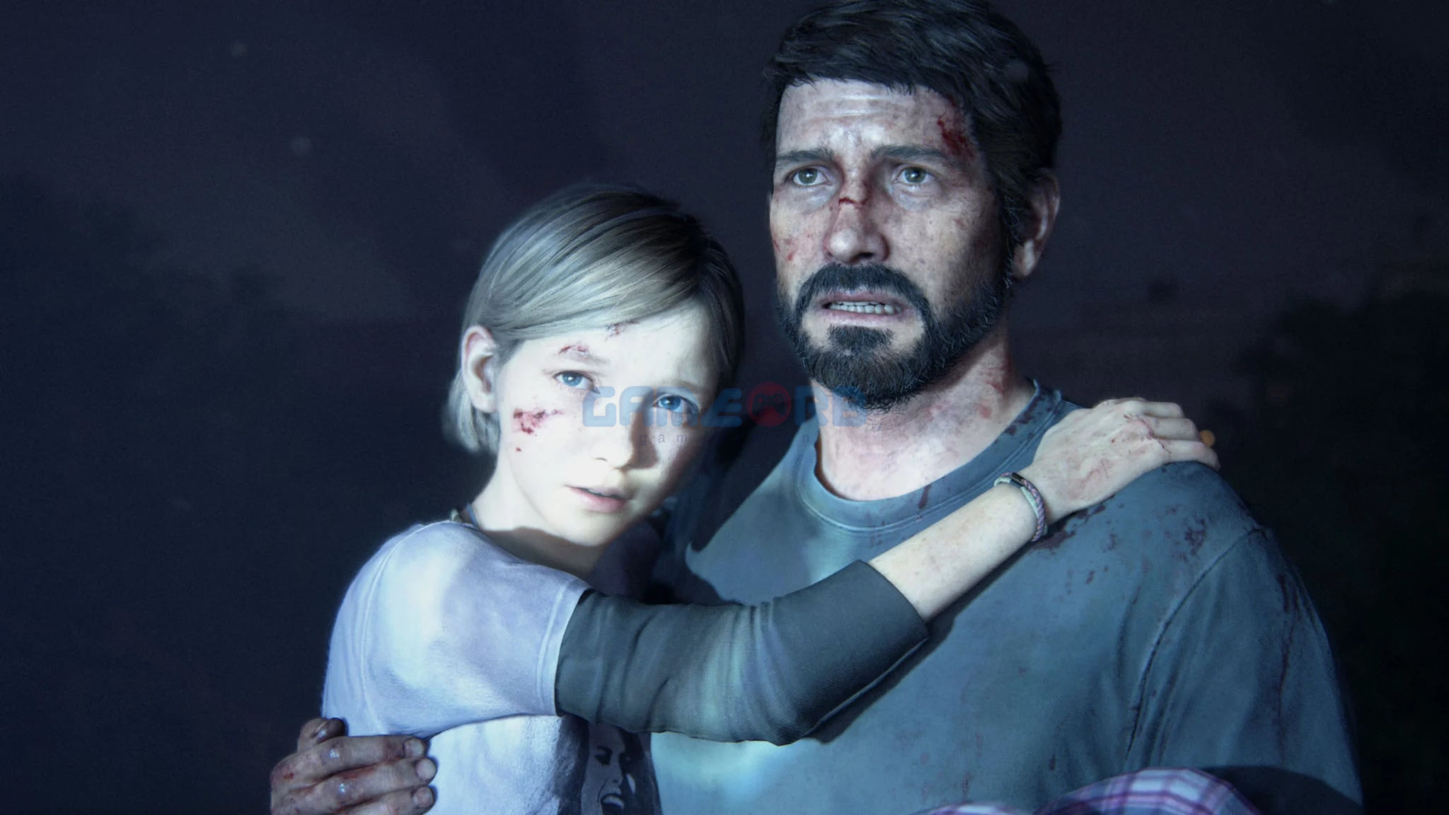 The Last of Us Part 1 bắt đầu vào đêm đại dịch bùng phát, Joel cùng Sarah và em trai Tommy cố gắng chạy trốn khỏi thành phố