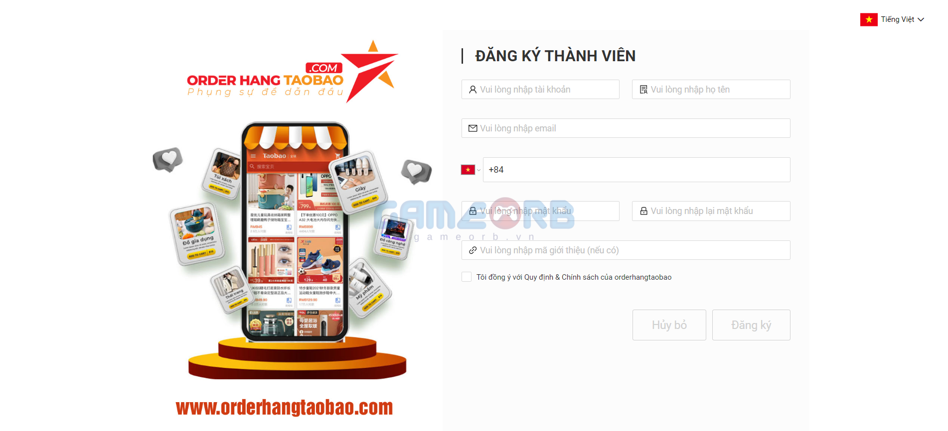 Đăng ký thành viên với vài thao tác đơn giản