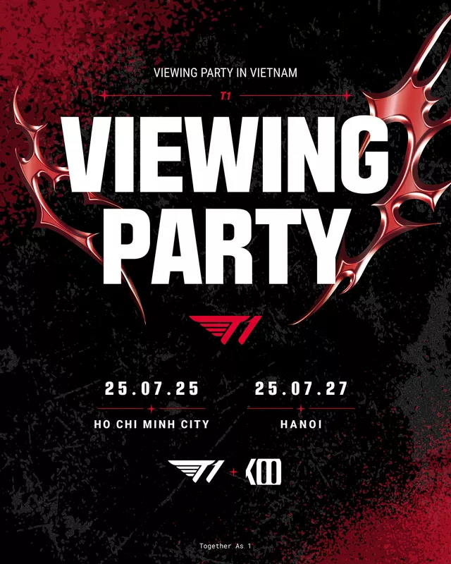 T1 thông báo Viewing Party tại TP.HCM và Hà Nội.